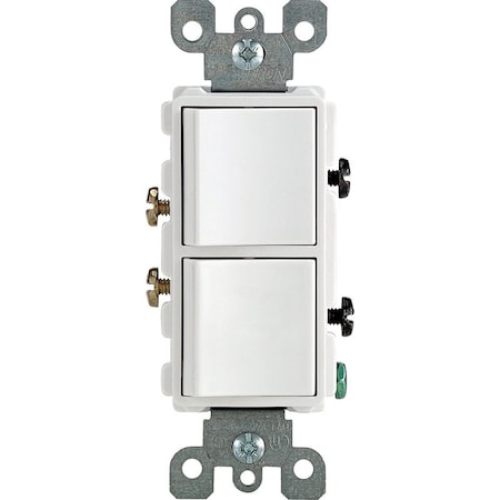 Decora Leviton Decora 15 amps Single Pole Combination AC Quiet Switch White 1 pk 05634-0WS